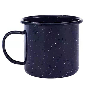 Enamel Coffee Cup Mug with Stainless Steel Rim